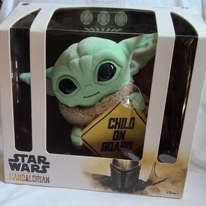 Star Wars The Mandalorian The Child On Board Baby Yoda Plush Sign